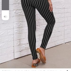 Maternity vertical striped leggings